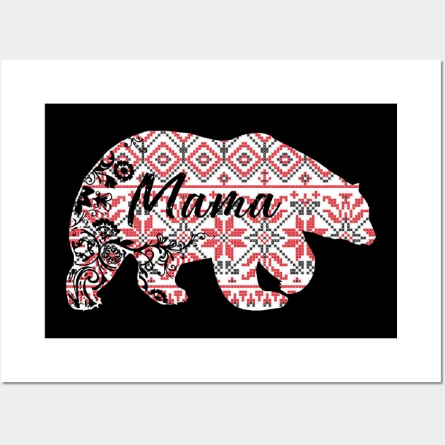 Merry Christmas mama bear Wall Art by clownverty